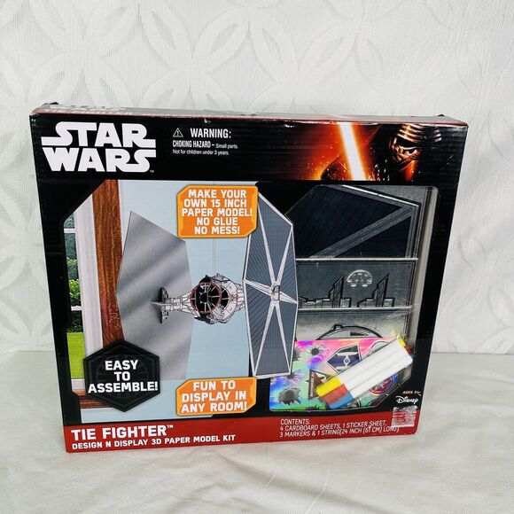 Star Wars Tie Fighter Design N Display 3D Paper Model Kit - New - Picture 1 of 3